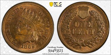 1869 1C MS64RB
