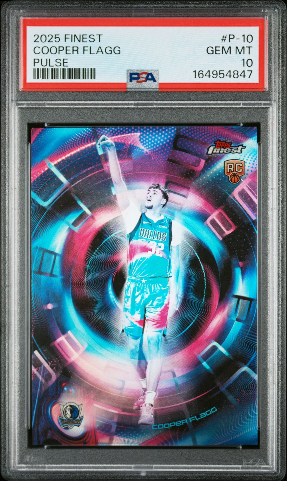 2025 Topps Finest Pulse Cooper Flagg #P-10 Gem Mt 10 front view - PSA graded GEM MT 10