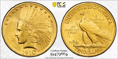 1910 $10 AU58