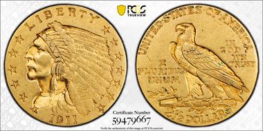 1911 $2.50 AU50