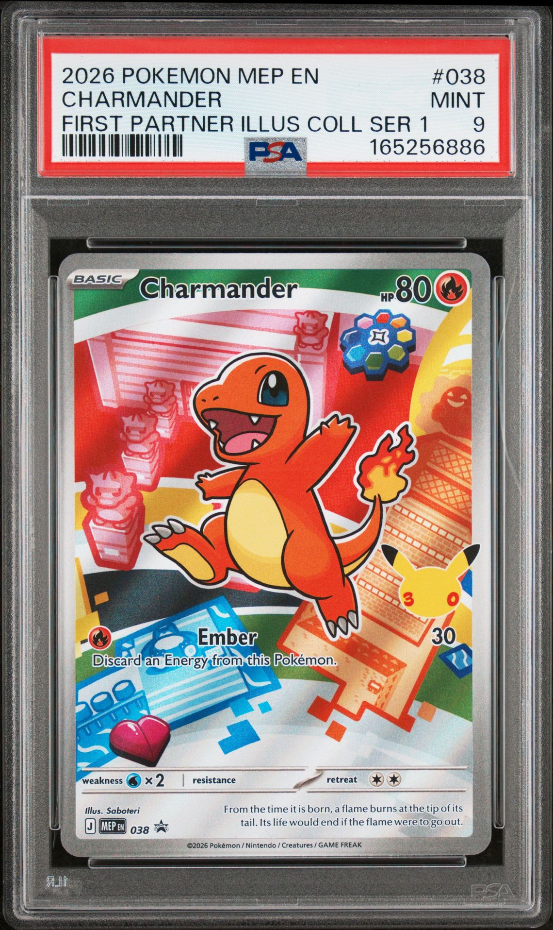 2026 Pokemon Mep En-Me Black Star Promo Charmander #038 (First Partner Illus Coll Ser 1) Mint 9 front