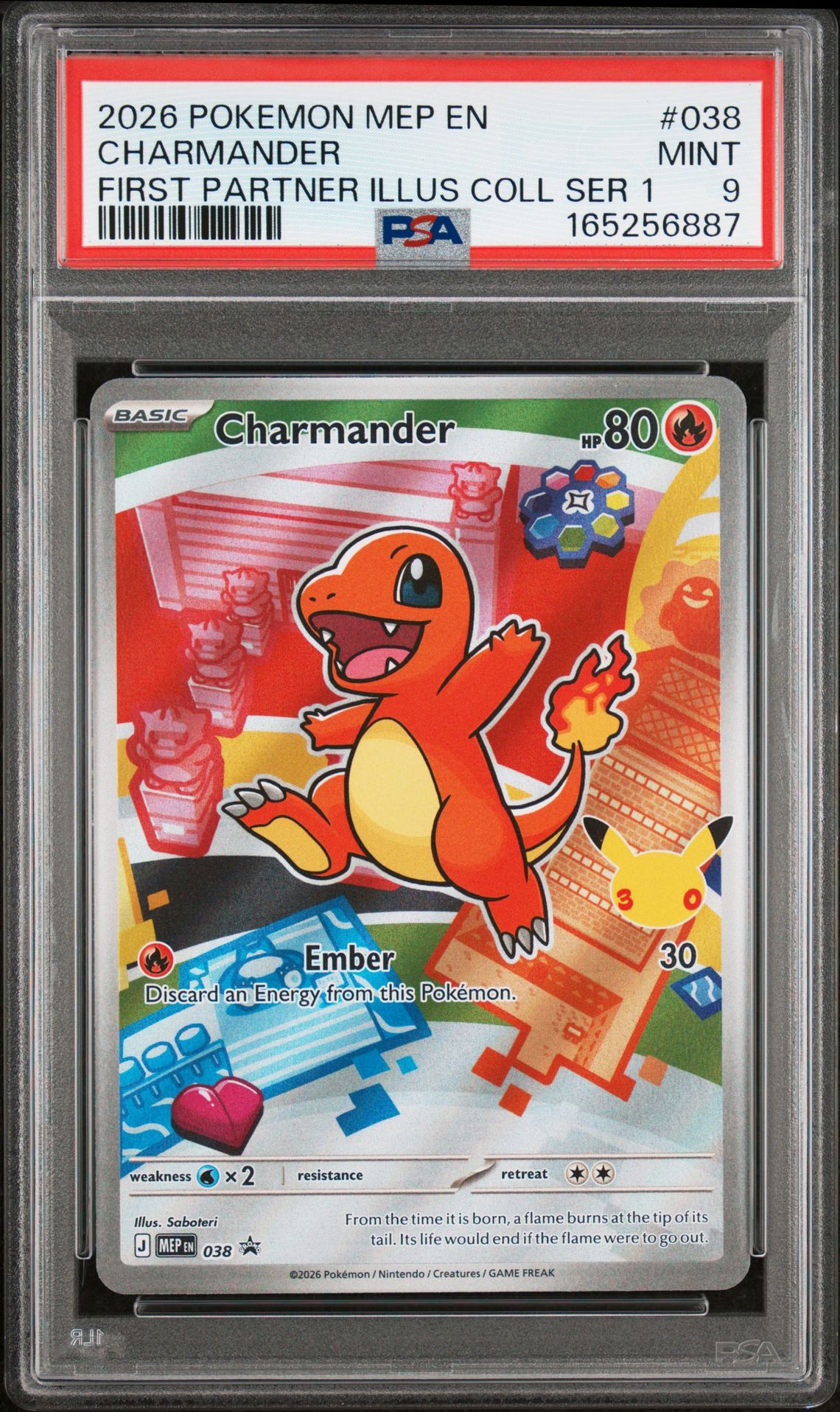 2026 Pokemon Mep En-Me Black Star Promo Charmander #038 (First Partner Illus Coll Ser 1) Mint 9 front
