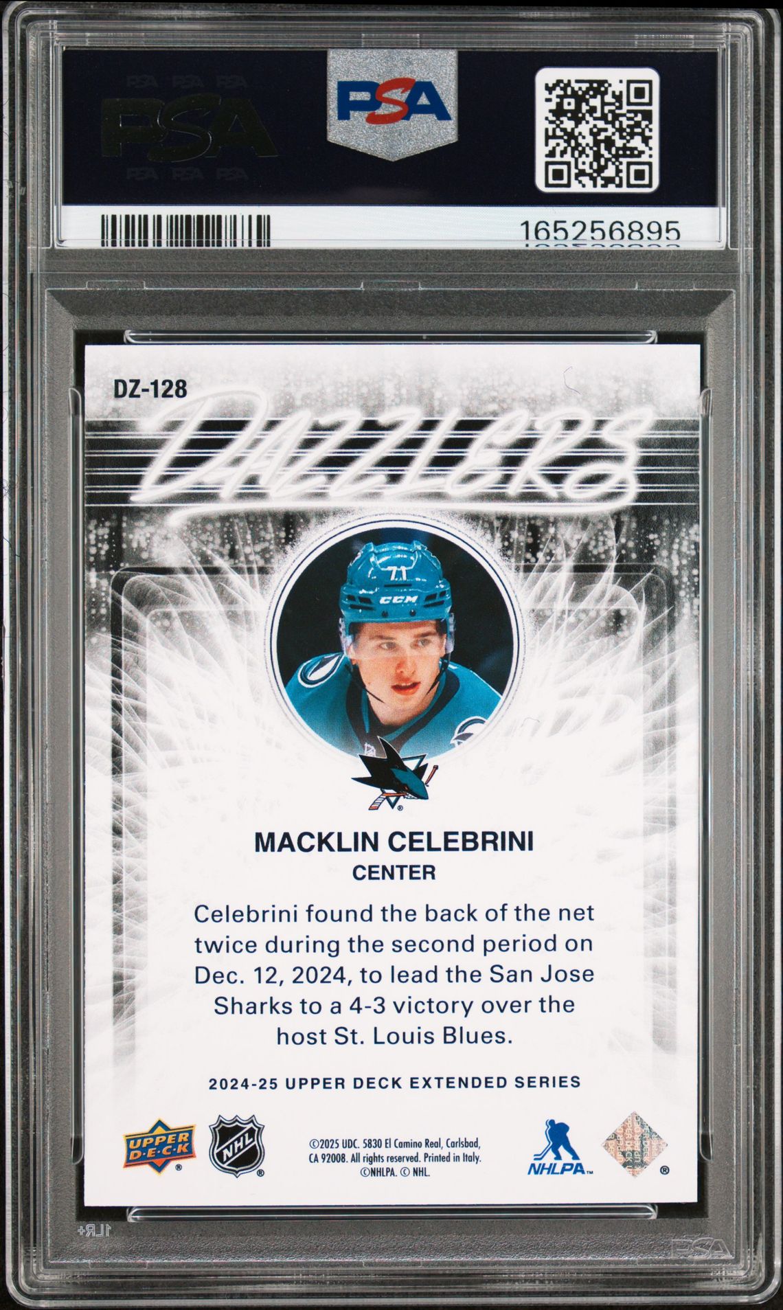 2024 Upper Deck Dazzlers Macklin Celebrini #Dz128 (Dazzlers-Pink) Nm-Mt 8 back