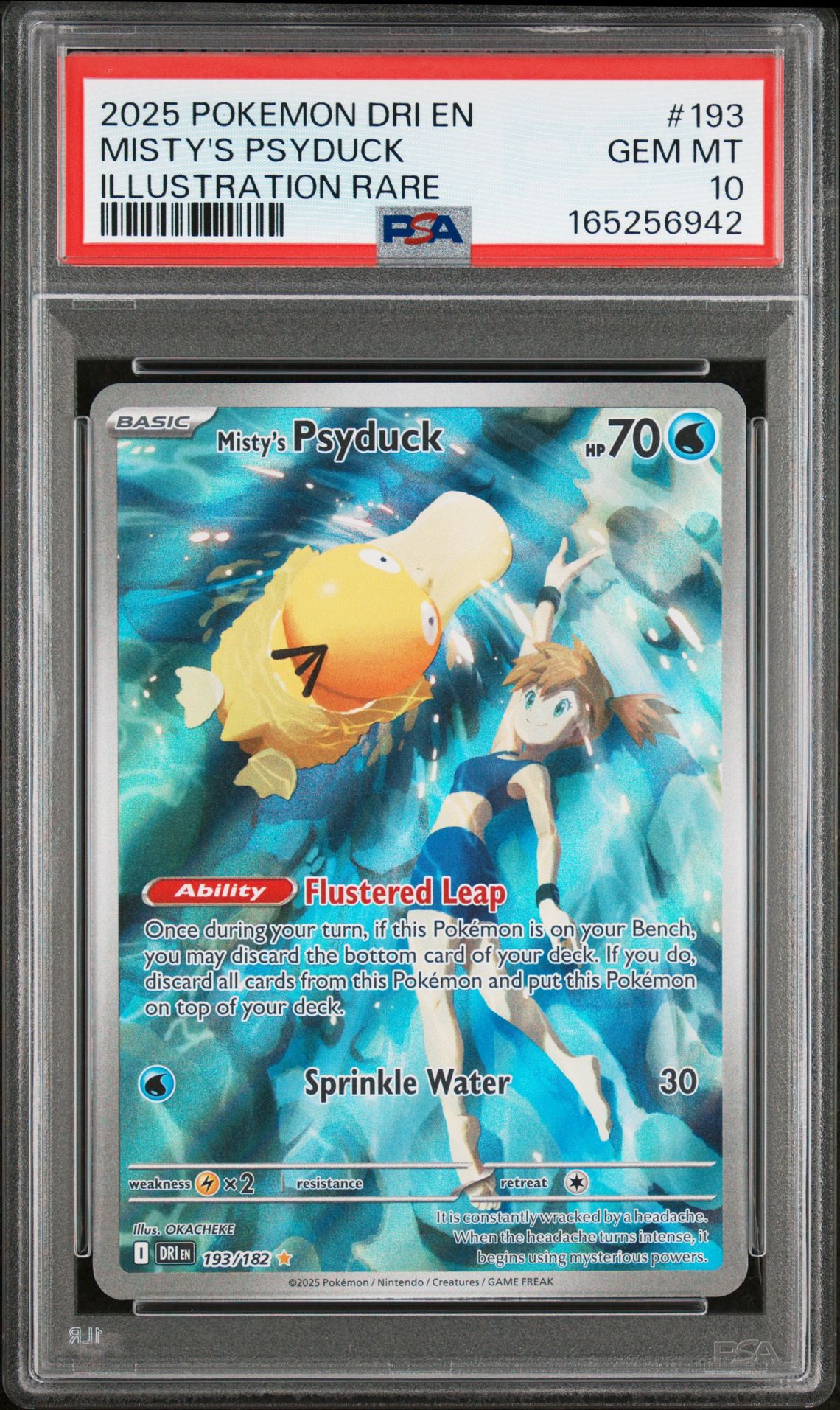 2025 Pokemon Dri En-Destined Rivals Misty's Psyduck #193 (Illustration Rare) Gem Mt 10 front