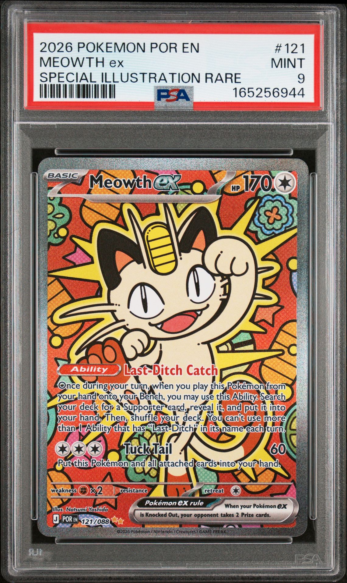 2026 Pokemon Por En-Perfect Order Meowth Ex #121 (Special Illustration Rare) Mint 9 front