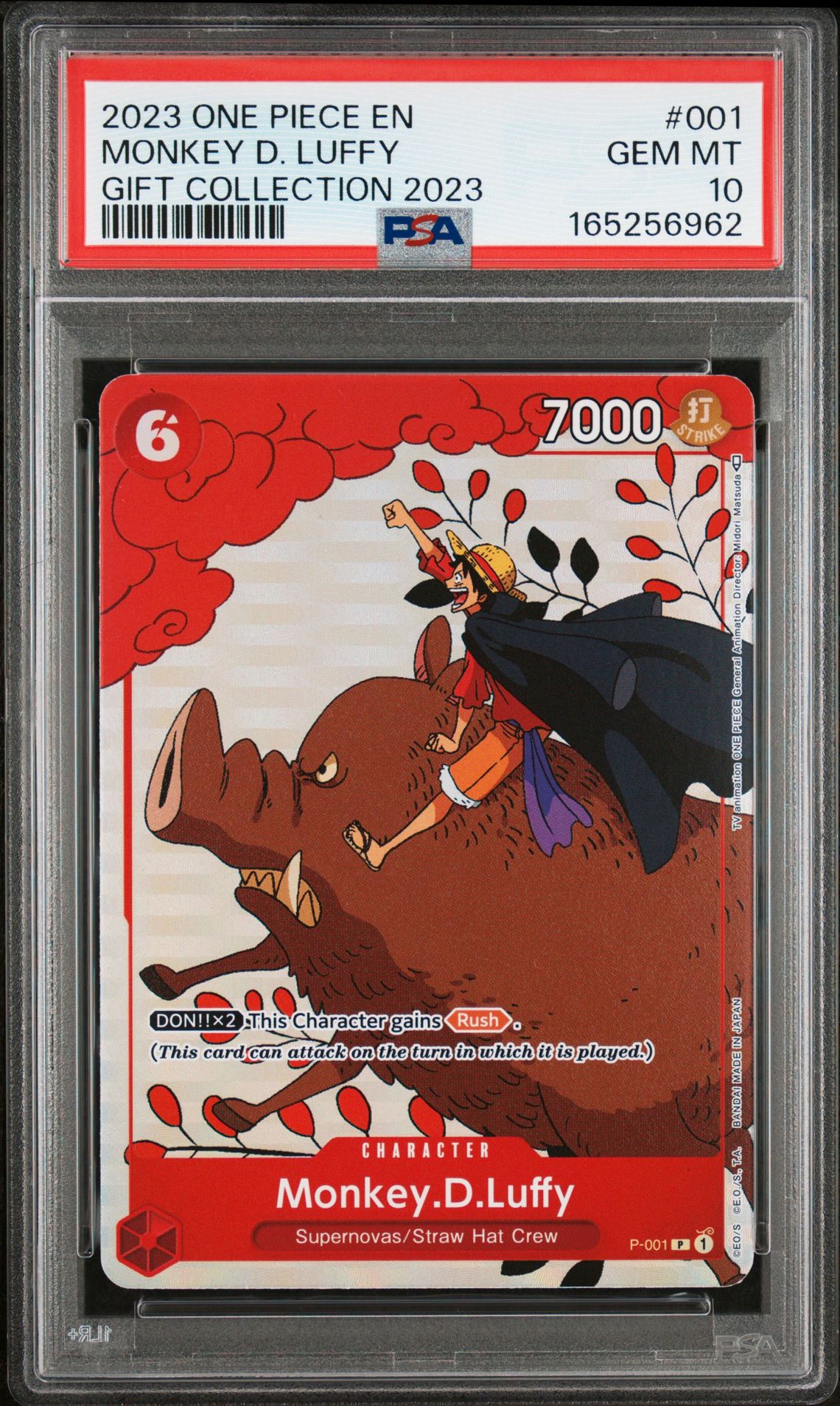 2023 One Piece Gift Collection 2023 Monkey D. Luffy #001 (Gift Collection 2023) Gem Mt 10 front view - PSA graded GEM MT 10