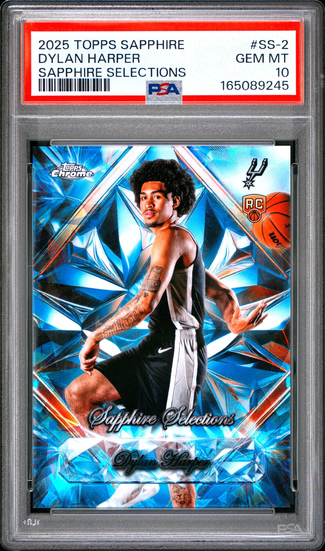 2025 Topps Chrome Sapphire Edition Sapphire Selections Dylan Harper #Ss-2 Gem Mt 10 front