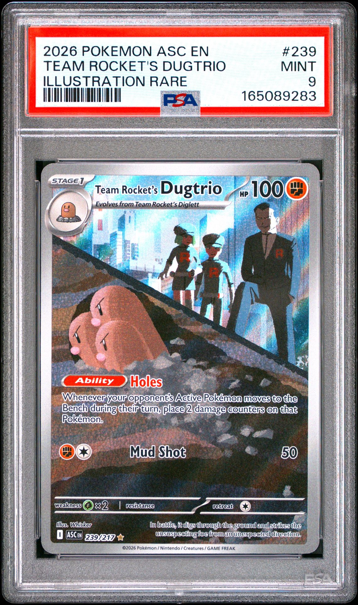 2026 Pokemon Asc En-Ascended Heroes Team Rocket's Dugtrio #239 (Illustration Rare) Mint 9 front
