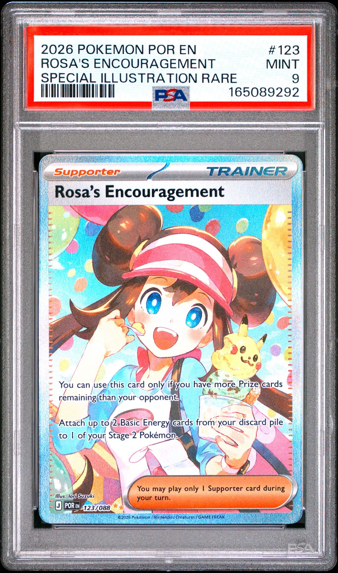 2026 Pokemon Por En-Perfect Order Rosa's Encouragement #123 (Special Illustration Rare) Mint 9 front
