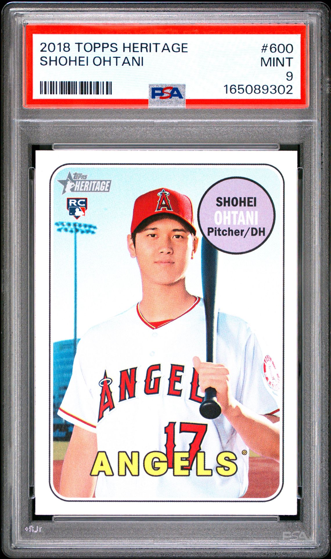 2018 Topps Heritage Shohei Ohtani #600 Mint 9 front
