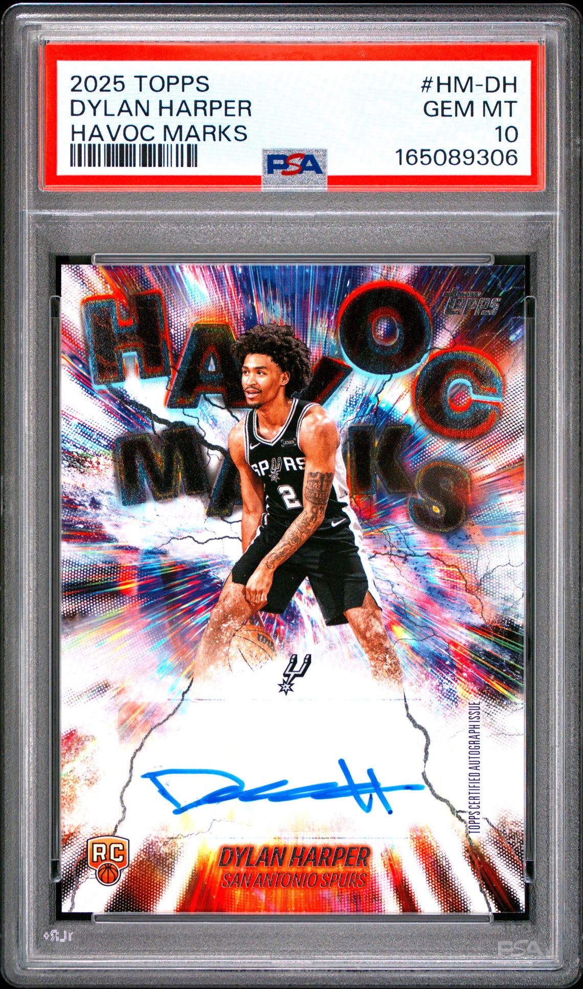 2025 Topps Havoc Marks Dylan Harper #Hm-Dh Gem Mt 10 front