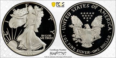 1986-S $1 Silver Eagle PR68DCAM
