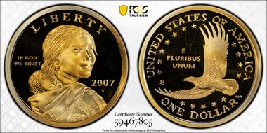 2007-S SAC$1 PR67DCAM