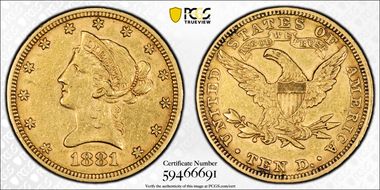 1881 $10 XF45