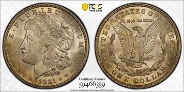 1921 $1 Morgan MS65
