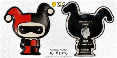 2021 $2 Chibi -Harley Quinn Colorized PR69DCAM