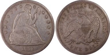 1873 $1 Seated XF45