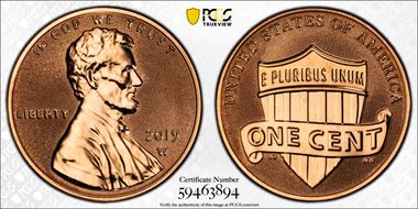 2019-W 1C Shield - Reverse Proof PR68