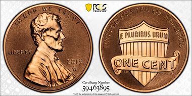 2019-W 1C Shield - Reverse Proof PR68