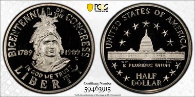 1989-S 50C Congress PR68DCAM
