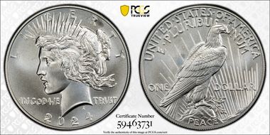 2024 $1 Peace Dollar MS70