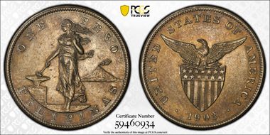 1903 Peso KM-168 Ag AU53