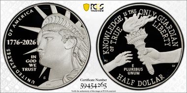 2026-S 50C Enduring Liberty Ag PR70DCAM