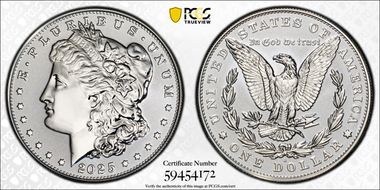 2025-S $1 Morgan Dollar Rev PR Two-Coin Reverse Proof Set PR68