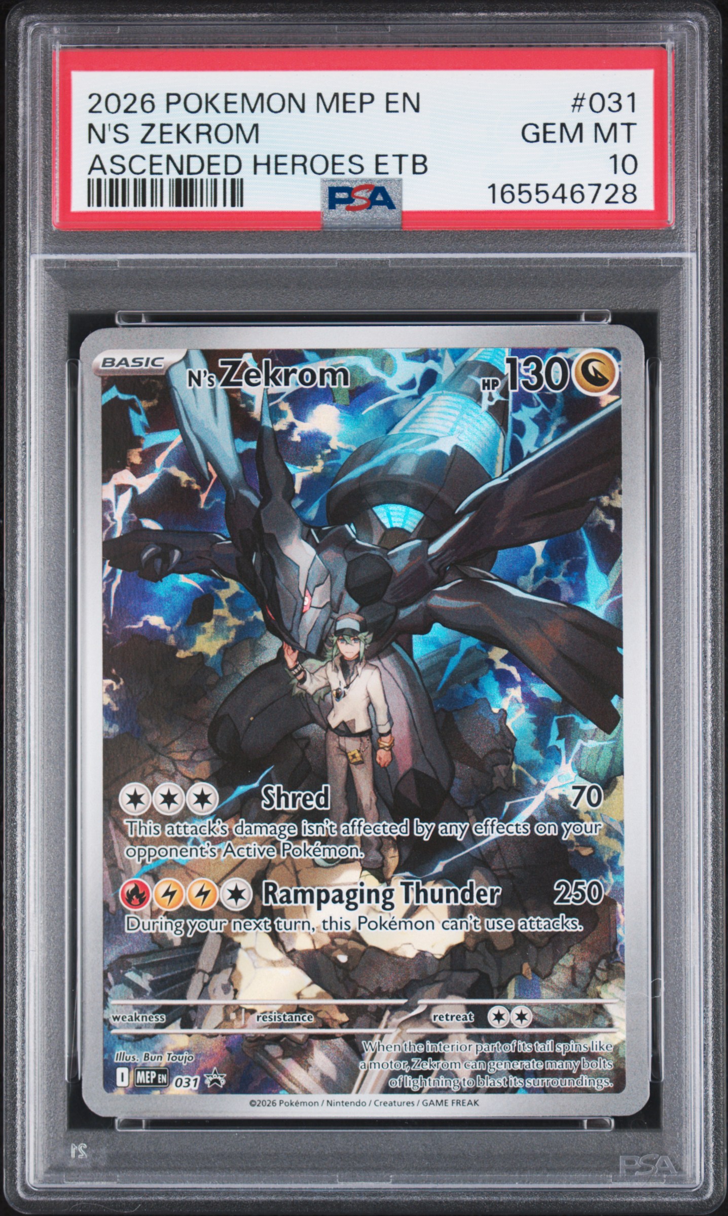 2026 #031 N's Zekrom PSA 10 Mep EN-Me Black Star Promo