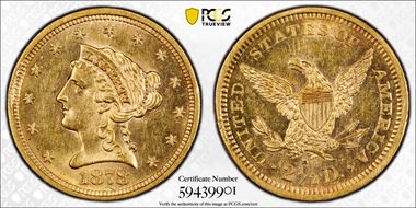 1878-S $2.50 MS61