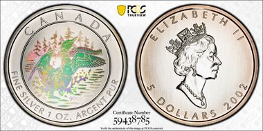 2002 $5 Hologram - 15th Ann Loon SP68