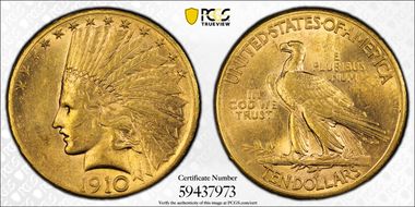 1910-S $10 AU53