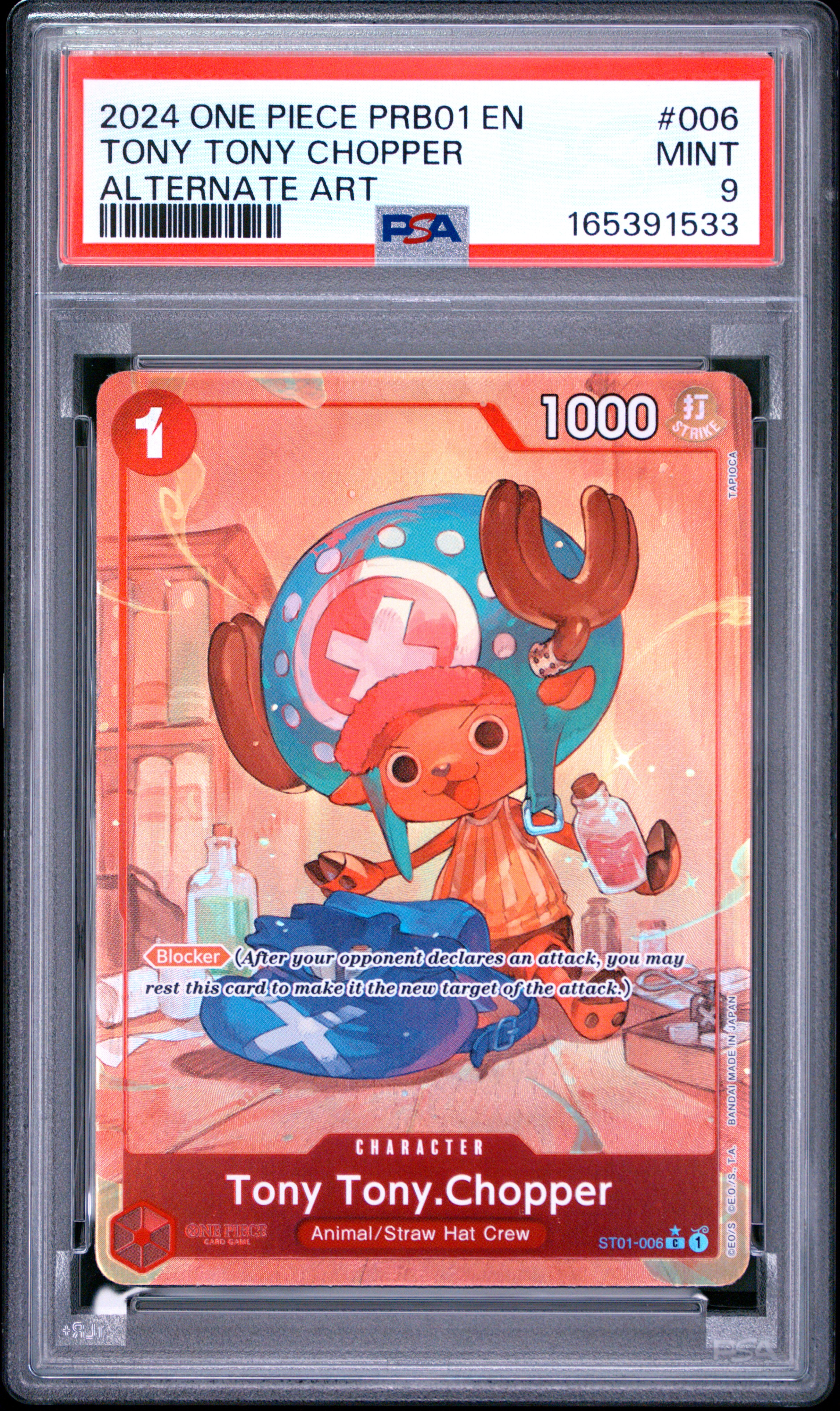 2024 #006 Tony Tony Chopper PSA 9 One Piece PRB01-Premium Booster -One Piece Card the Best-