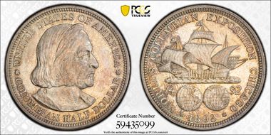 1892 50C Columbian MS64