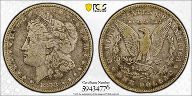 1878 7TF $1 VAM 166, Spiked P F15
