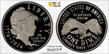 2026-S 10C Emerging Liberty Ag PR70DCAM