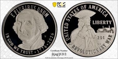 2026-S 25C Revolutionary War Ag PR70DCAM
