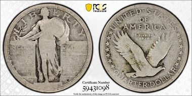 1916 25C Standing Liberty AG3