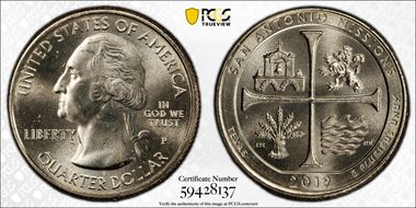 2019-P 25C San Antonio Missions NP MS64