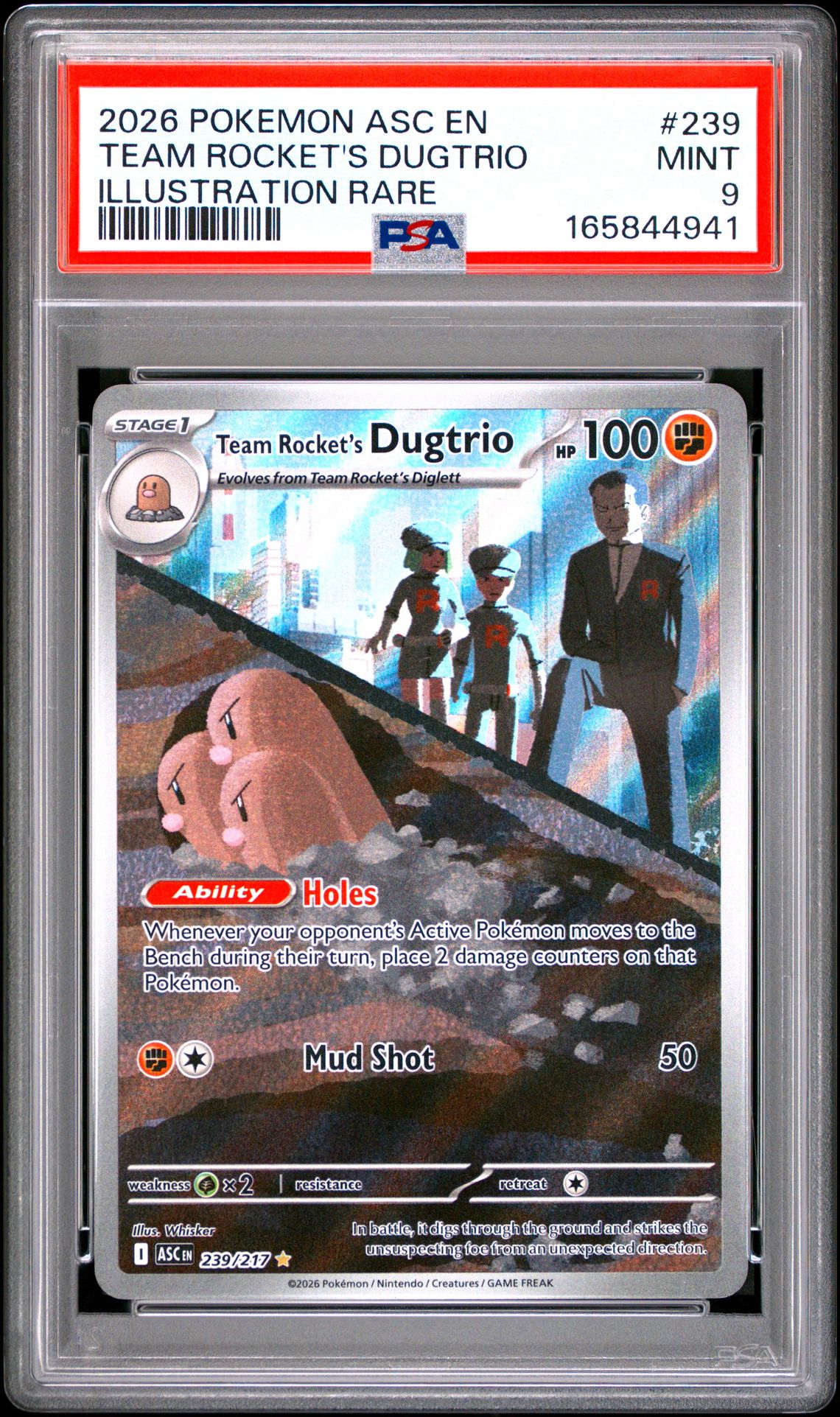 2026 Pokemon Asc En-Ascended Heroes Team Rocket's Dugtrio #239 (Illustration Rare) Mint 9 front