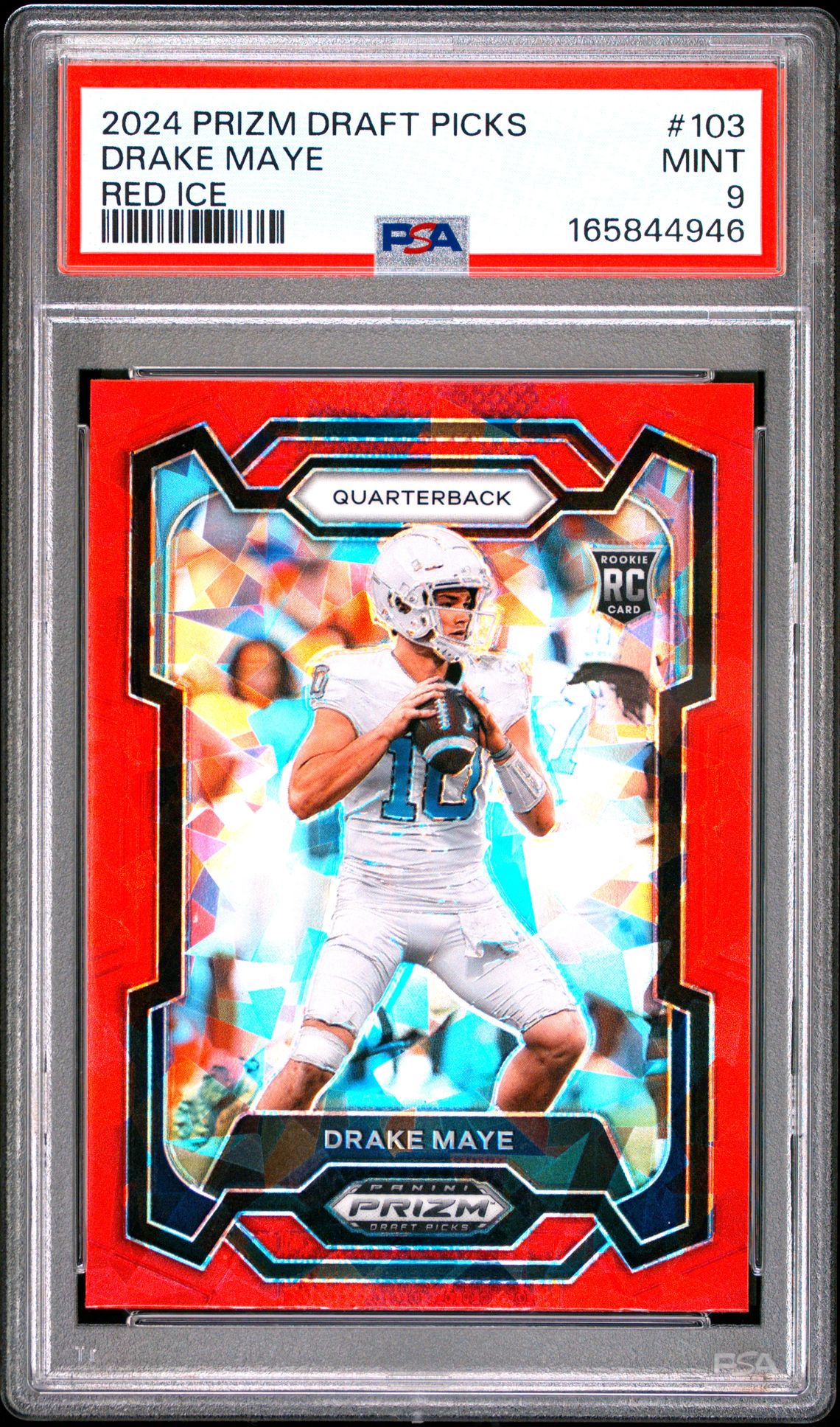2024 Panini Prizm Draft Picks Drake Maye #103 (Red Ice) Mint 9 front
