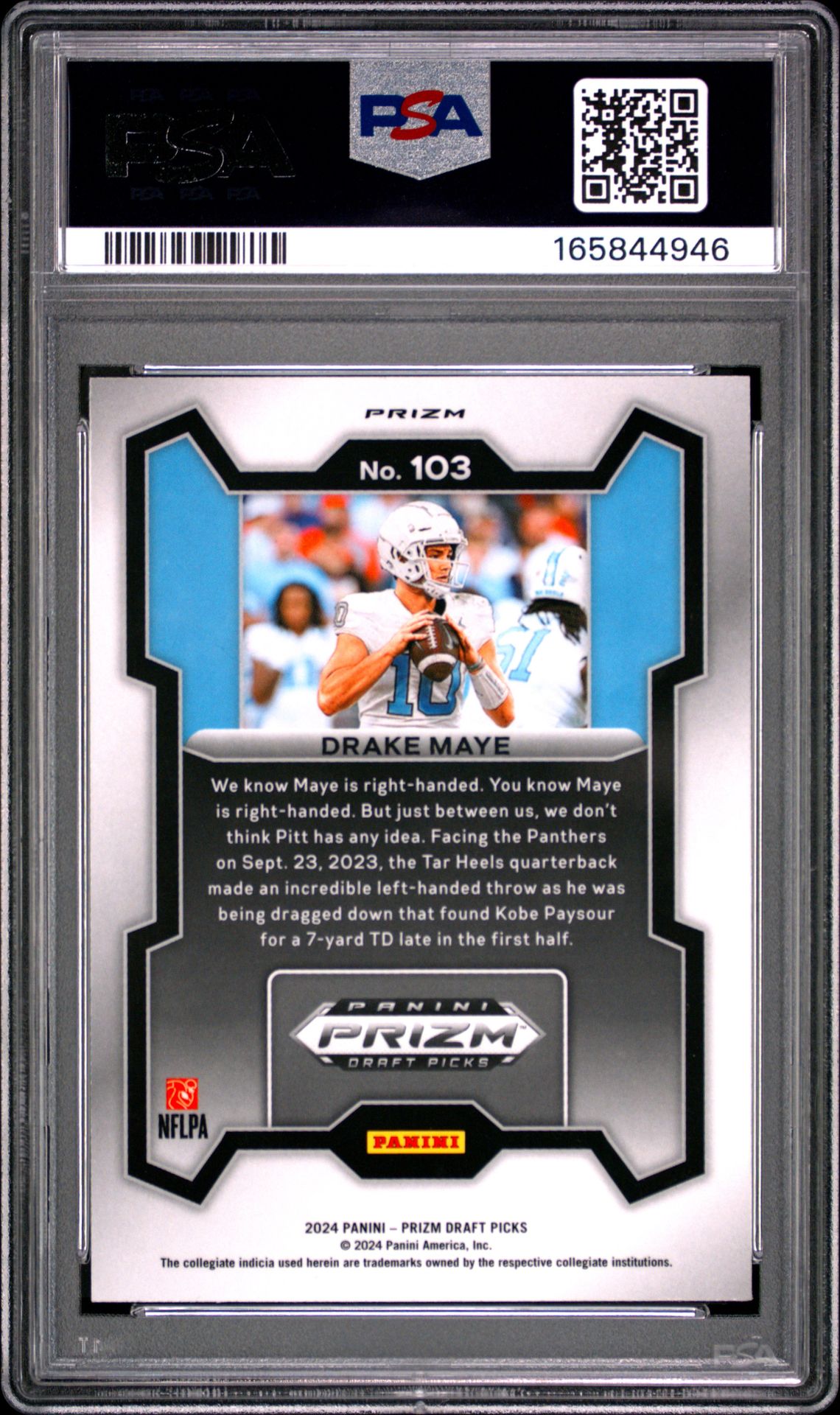 2024 Panini Prizm Draft Picks Drake Maye #103 (Red Ice) Mint 9 back