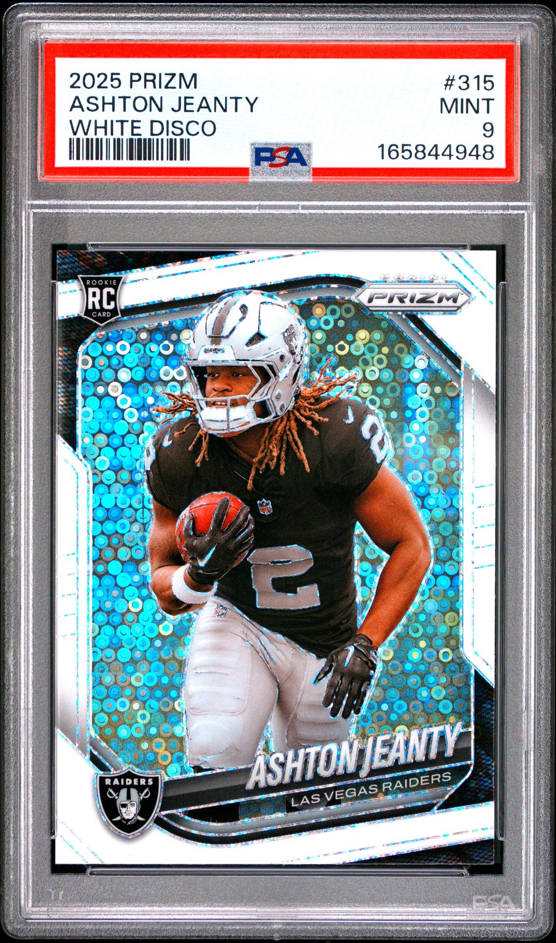2025 Panini Prizm Ashton Jeanty #315 (White Disco) Mint 9 front
