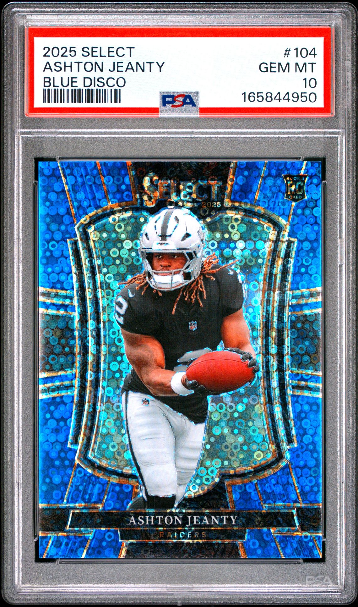 2025 Panini Select Ashton Jeanty #104 (Blue Disco) Gem Mt 10 front