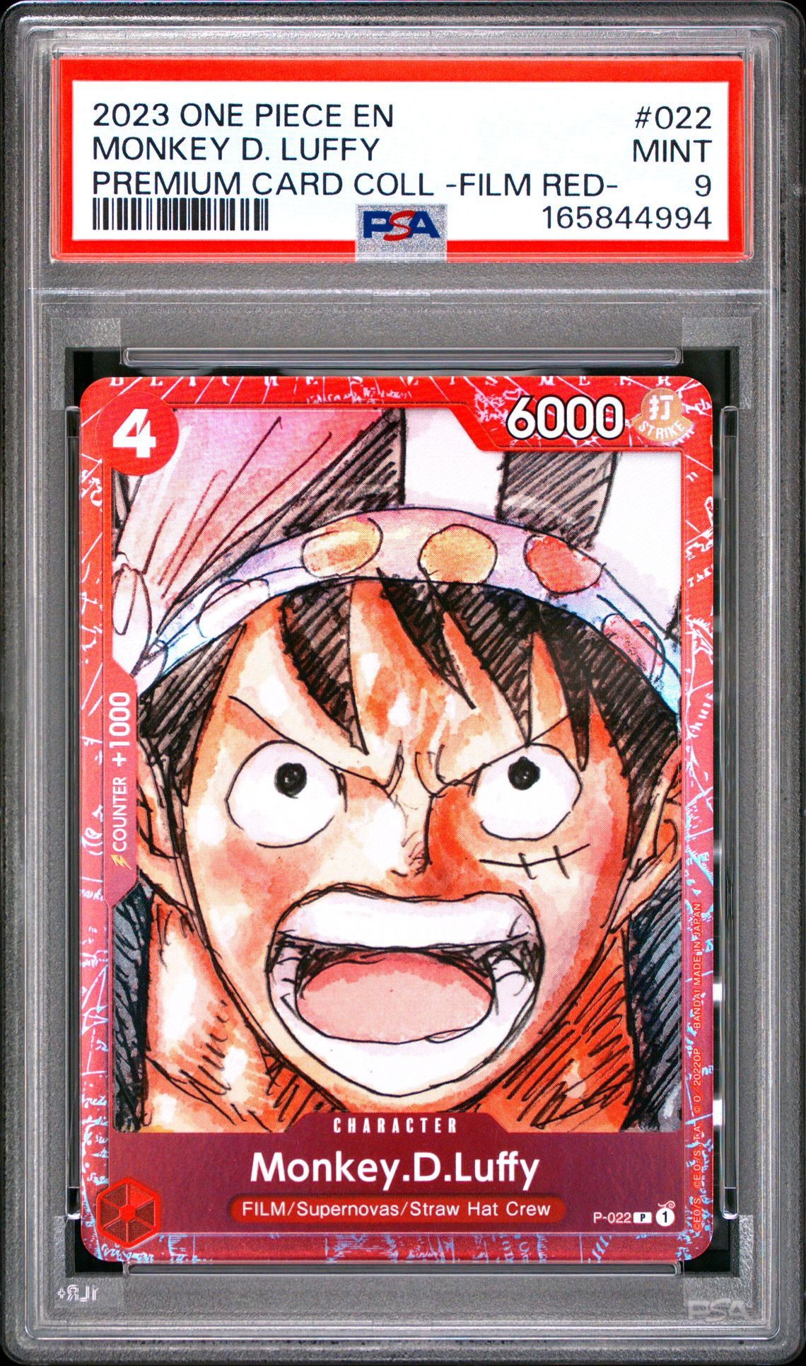 2023 One Piece Premium Card Collection -One Piece Film Red- Monkey D. Luffy #022 Mint 9 front