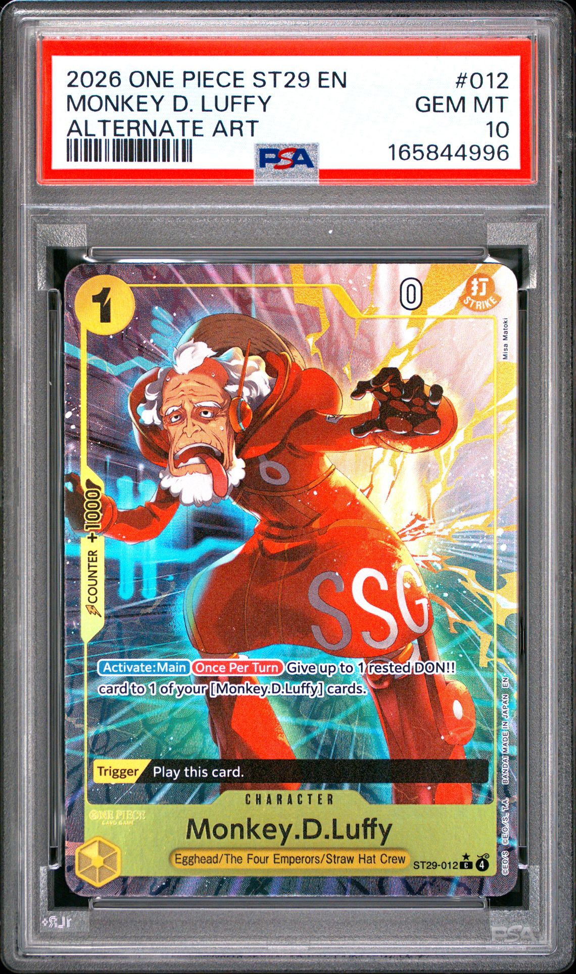 2026 One Piece Starter Deck St29-Egghead Monkey D. Luffy #012 (Alternate Art) Gem Mt 10 front
