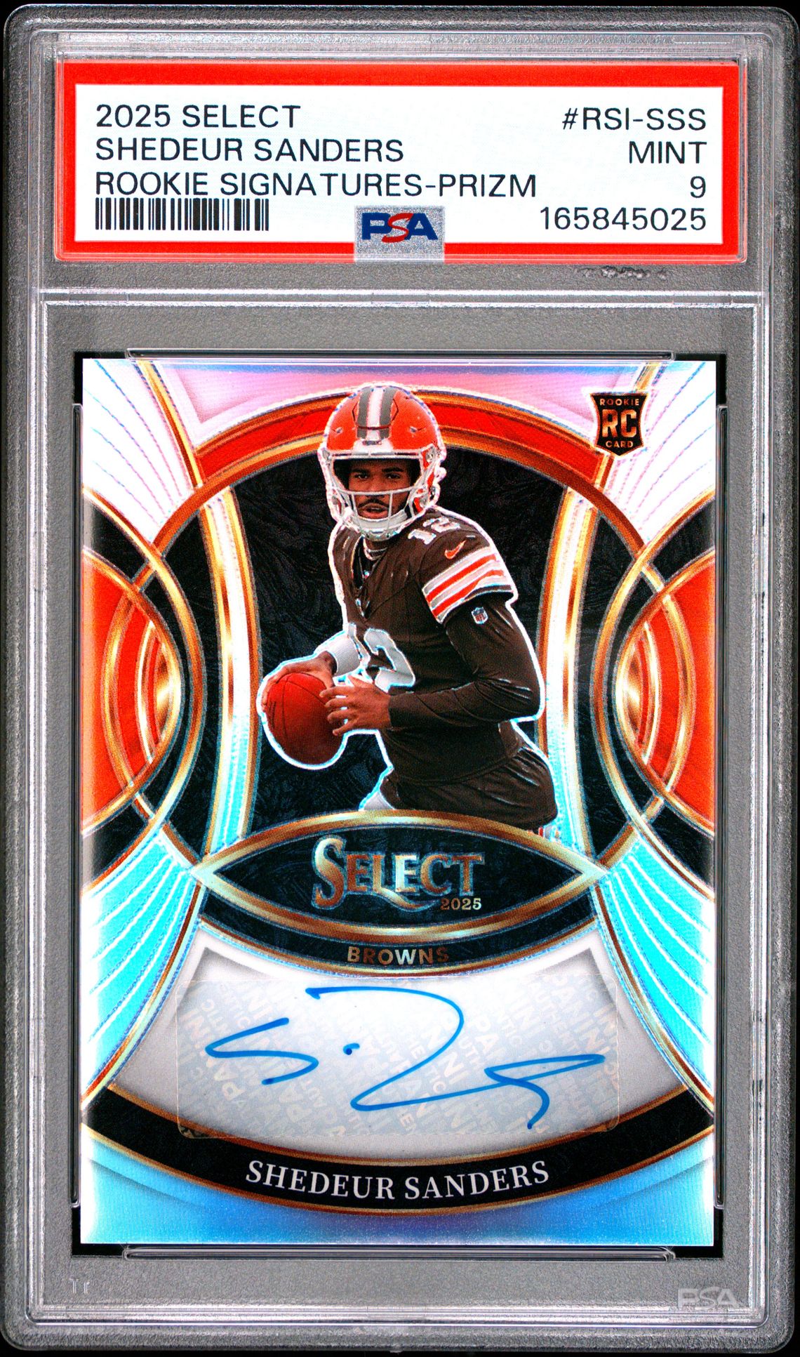 2025 Panini Select Rookie Signatures Shedeur Sanders #Rsi-Sss (Rookie Signatures-Prizm) Mint 9 front