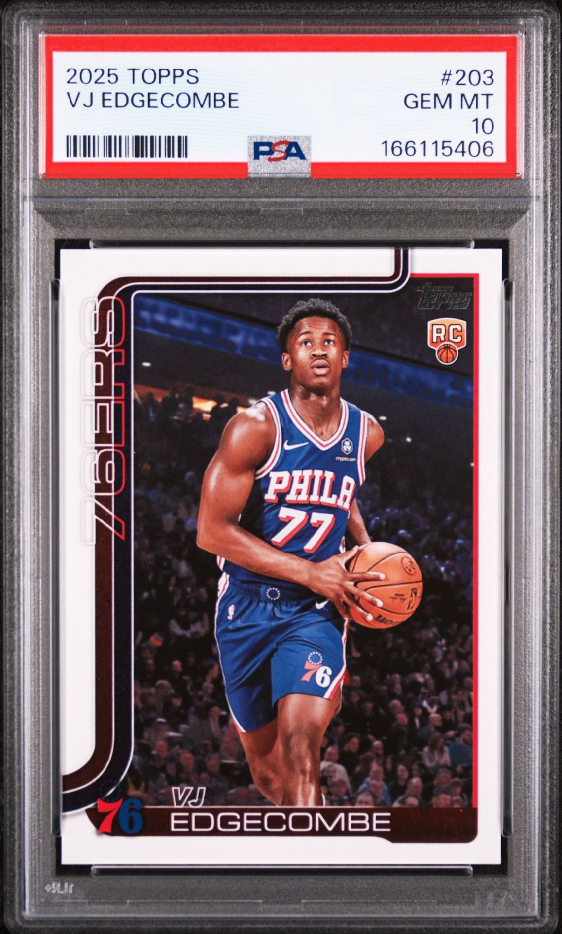 2025 Topps Vj Edgecombe #203 Gem Mt 10 front