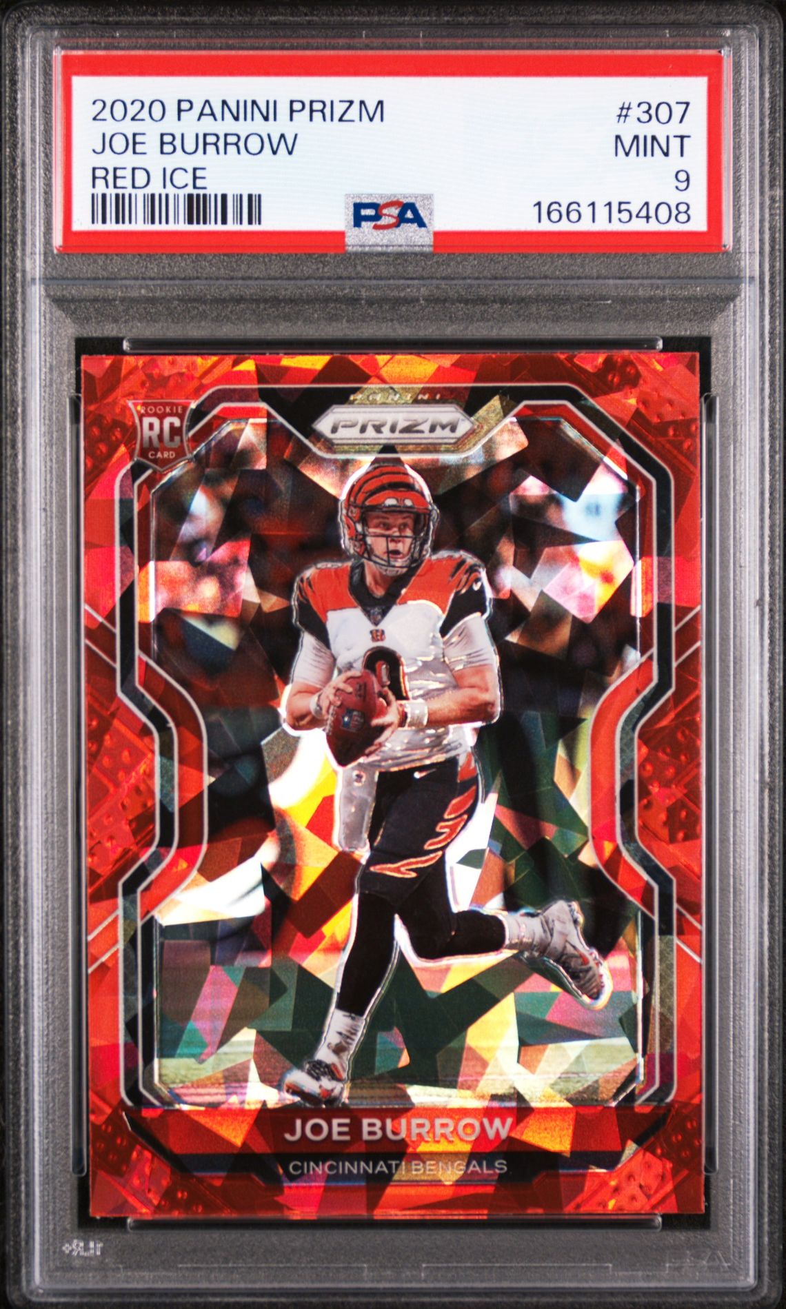2020 Panini Prizm Joe Burrow #307 (Red Ice) Mint 9 front