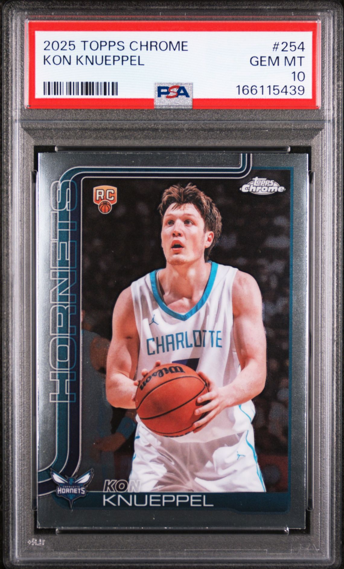 2025 Topps Chrome Kon Knueppel #254 Gem Mt 10 front view - PSA graded GEM MT 10